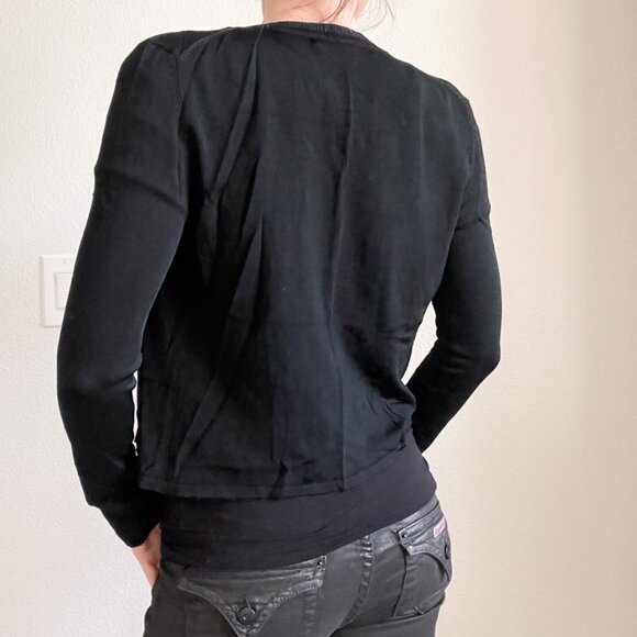 Express Black V-Neck Button-Up Cardigan XS – Closet Staple Basic - Picture 2 of 8